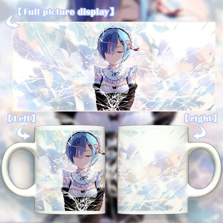 

Re: cero REMTazas con cambio de Color para uso diario, tazas con estampado de Anime, pesadilla, regalo de，MUG