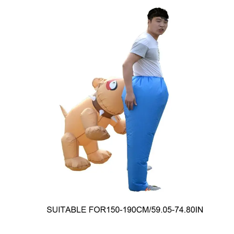 

Inflatable Dog Bite Costume Adult Novelty Fancy Dress Postman Stag Party Blow Up Carry Ride On Outfit Fat Suit Halloween