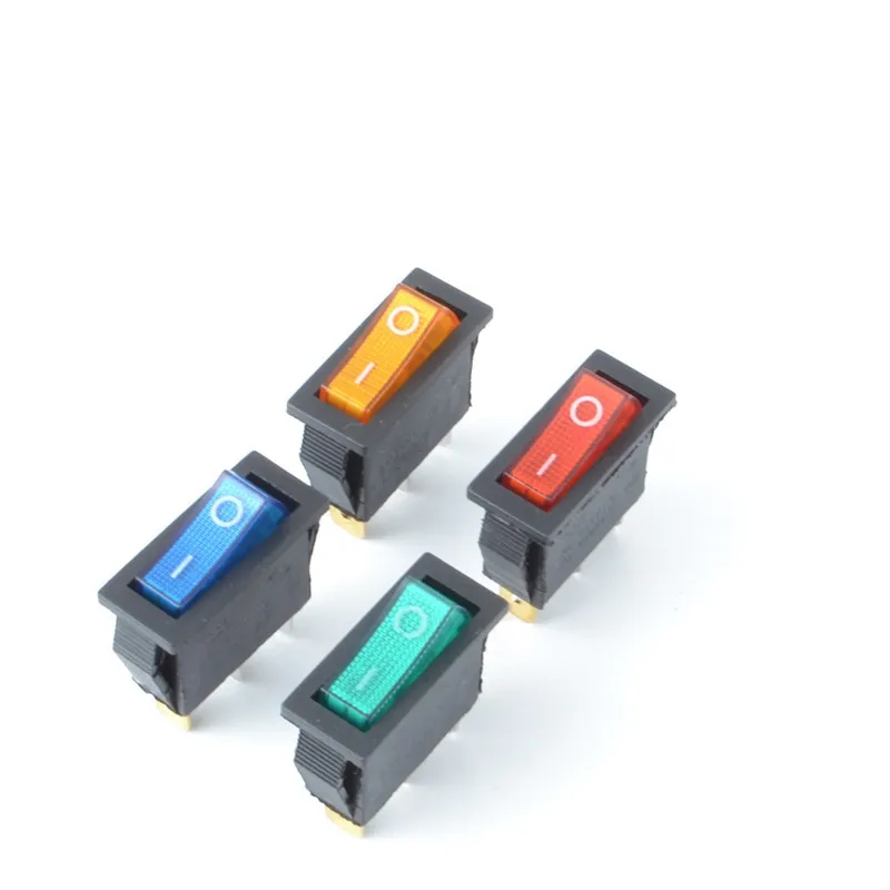 5Pcs KCD3 Self-Locking Rocker Switch ON-OFF 2 Position 3 Pin Electrical equipment With Light Power 16A 250VAC/ 20A 125VAC - купить по