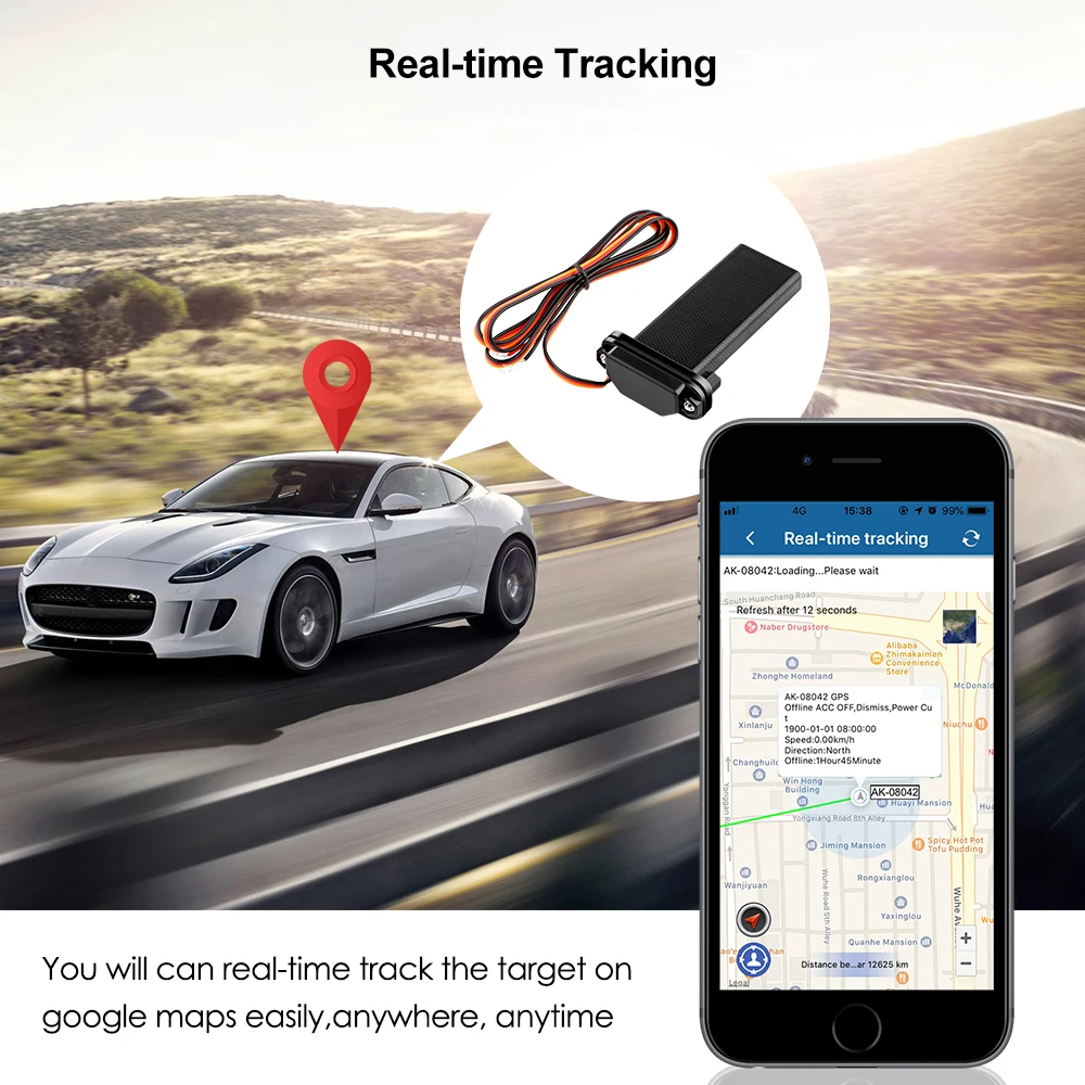 Портативный автомобильный gps трекер Localizador GT01 с дистанционным отключением