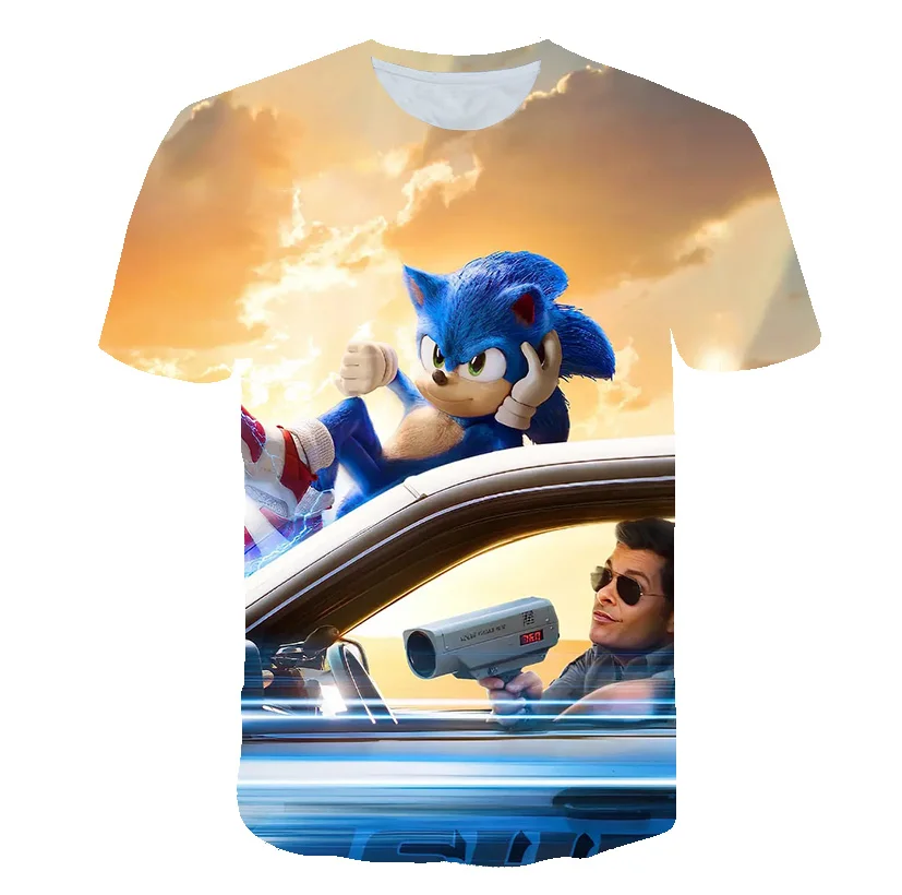 

Summer Hot sell Anime Sonic Hedgehog kids T-shirt Kids loose Cartoon T-Shirts for Children T-Shirts Clothe Tee Tops 4T-14T