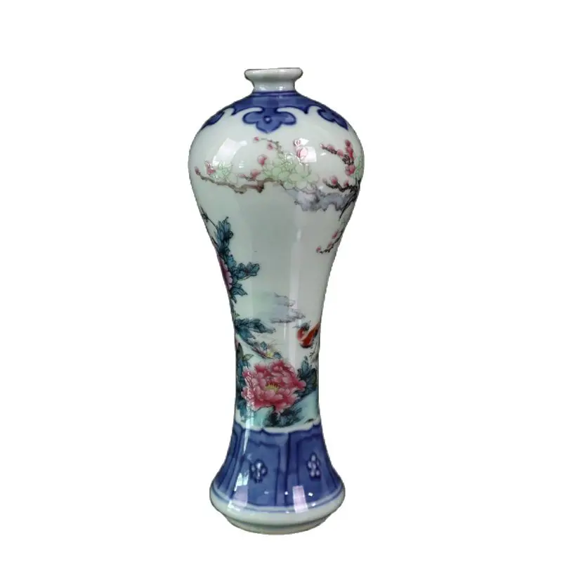 

Chinese Old Porcelain Blue And White Plum Vase With Flower And Bird Pattern