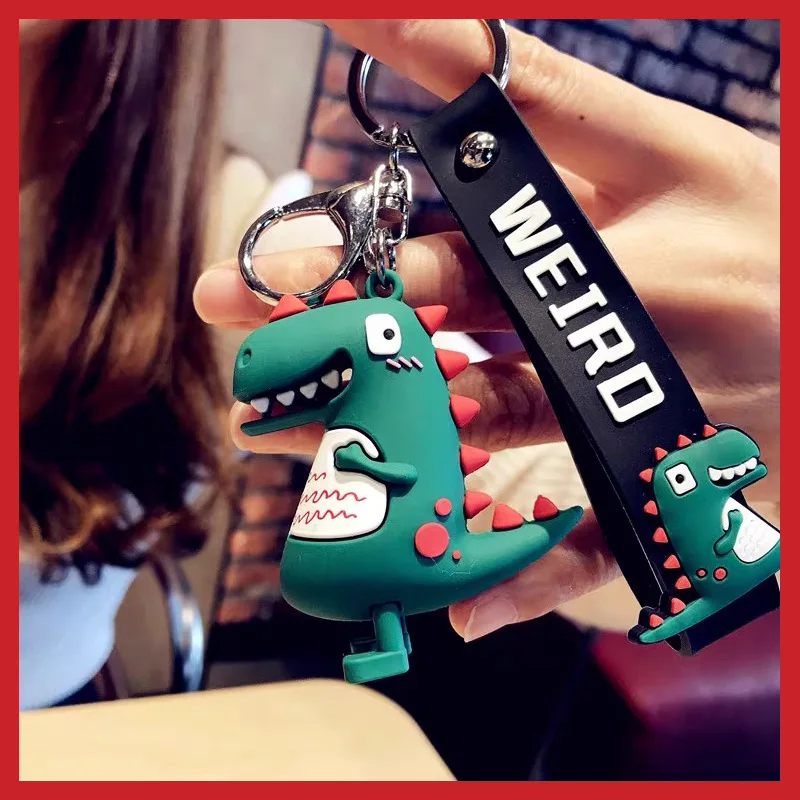 

Милый мультяшный брелок для ключей с маленьким динозавром Ins, женский автомобильный брелок, новинка, модный брелок для ключей, маленькая биж...