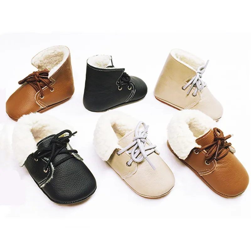 Зимняя обувь для маленьких мальчиков и девочек зимняя теплая с шерстяной
