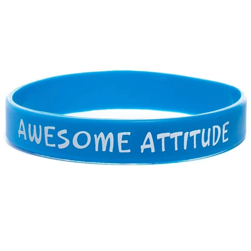 

New Hot Silicone Bracelets Fashion Trendy Unisex Awesome Attitude Silicone Wristbands Bracelets For Men And Women 5 Colors