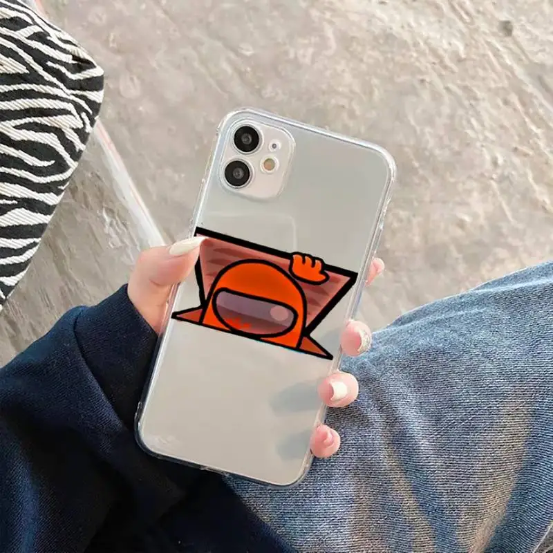 

Funny among us hot game Phone Case Transparent for iPhone 11 12 mini pro XS MAX 8 7 6 6S Plus X 5S SE 2020 XR