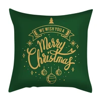 christmas tree snow gift red pattern cushion cover polyester 4545cm decorative pillowcase new year sofa home pillowcover