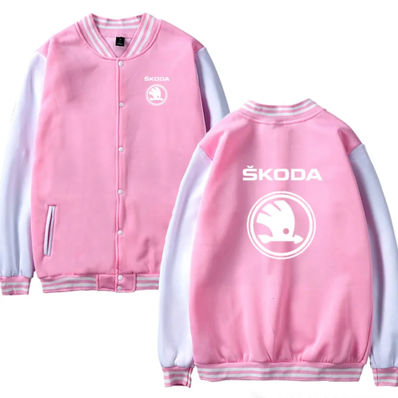 

Mens Baseball Jacket for Skoda Car Logo Printed Casual Hip Hop Harajuku Sweatshirts Mens Baseball uniform Slim Fit Unisex ClothH