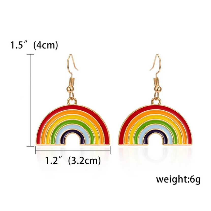 

Rainbow Earrings Vintage Jewelry Harajuku Accessories Minimalist Hip Hop Dangle Earring 2020 Trends New Arrival Gold Plated