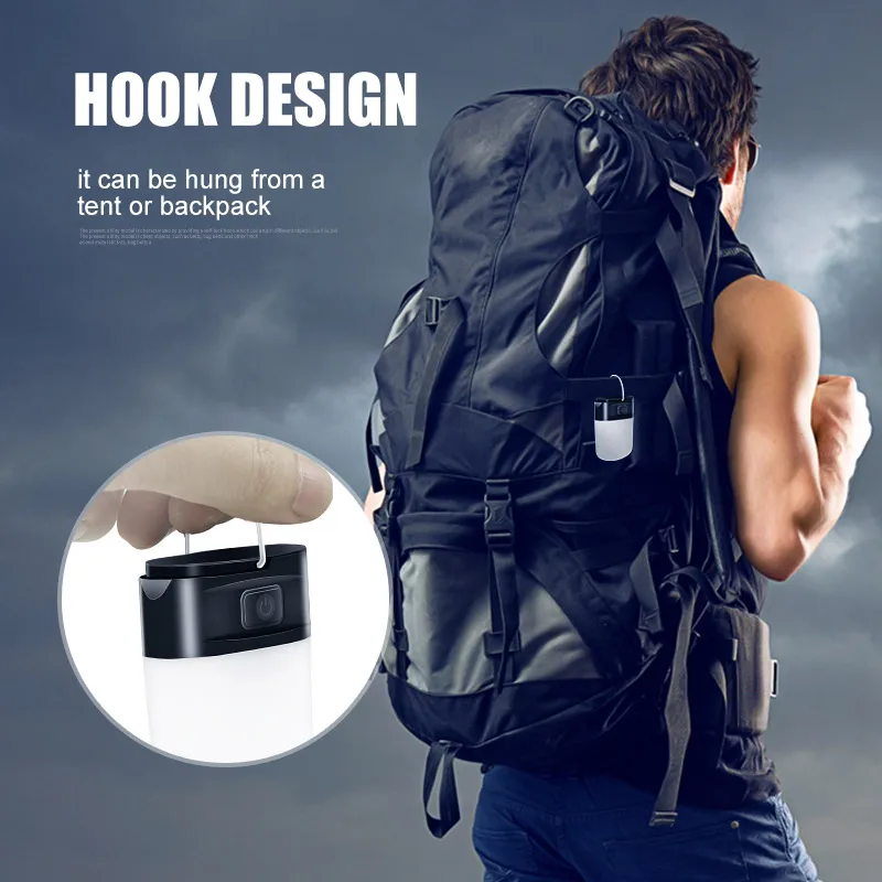 

Hitorhike portable mini camping light waterproof rechargeable USB charging lantern with magnet