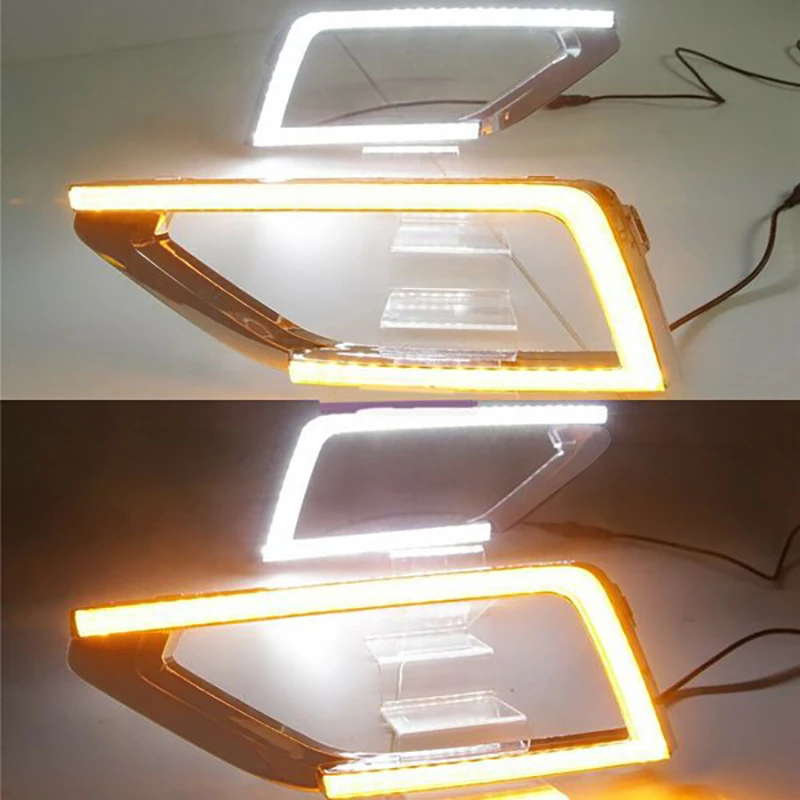 

Pair Led Daytime Running Lights Drl Yellow Turn Signals for Atlas Teramont 2018-2020