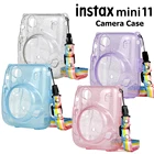 Для Fujifilm Instax Mini 11 сумка для камеры с мгновенной пленкой кристально жесткий чехол с блестящим покрытием чехол с плечевым ремнем Розовый Фиолетовый Синий