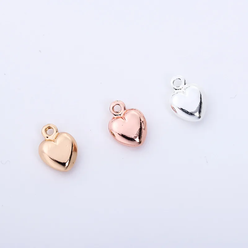 

20pcs/Lot Heart Charms Pendants 3 Colors for Jewlery Making DIY Bracelet Necklace Gift Wholesale11*8mm