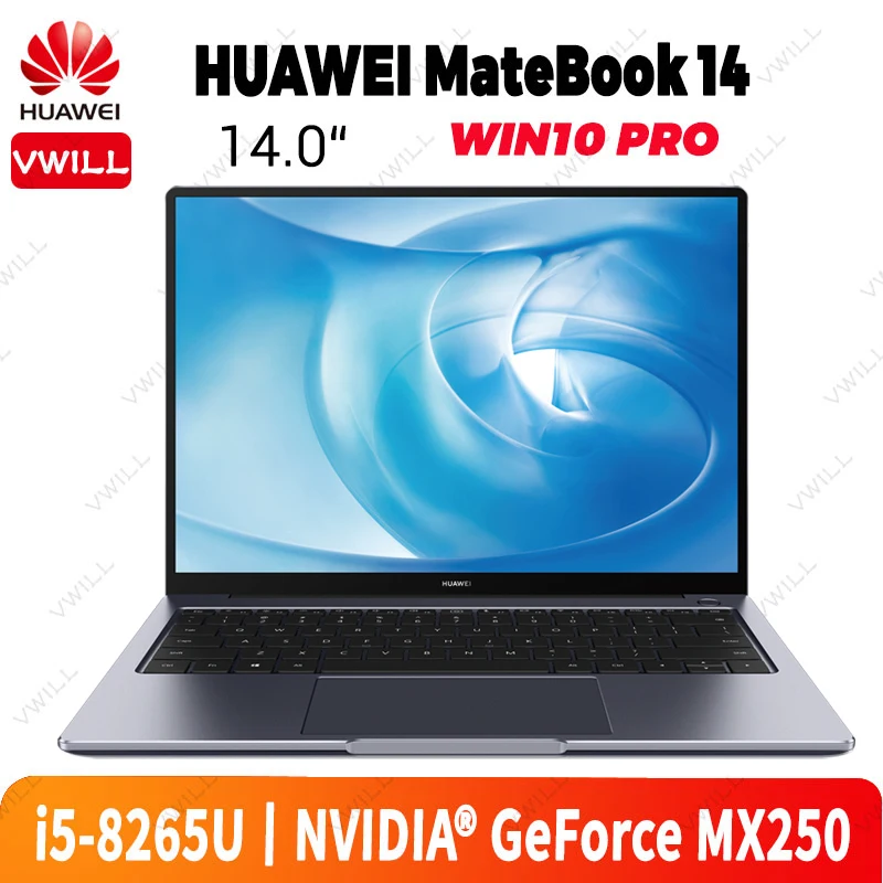 Ноутбук HUAWEI MateBook 14 дюймов Intel Core 8 ГБ LPDDR3 512 Гб SSD GeForce MX250 сканер отпечатка пальца