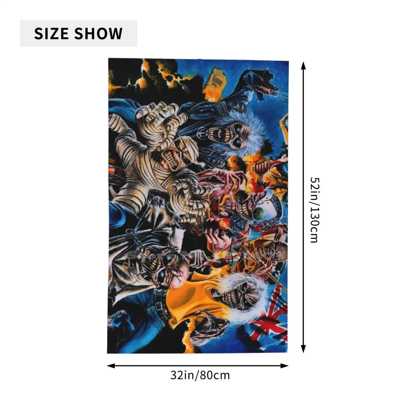 Все Эдди голова мягкое удобное банное полотенце Открытый Железный Мейден