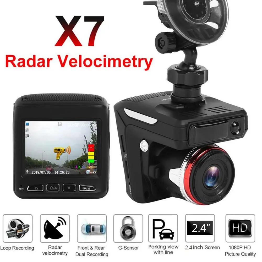 

Mini Vehicle Video Recorder Dash Cam Auto G-Sensor 2in1 Radar Speed Detector 2.4Inch Consumer Electronics Vehicles Dash Camera