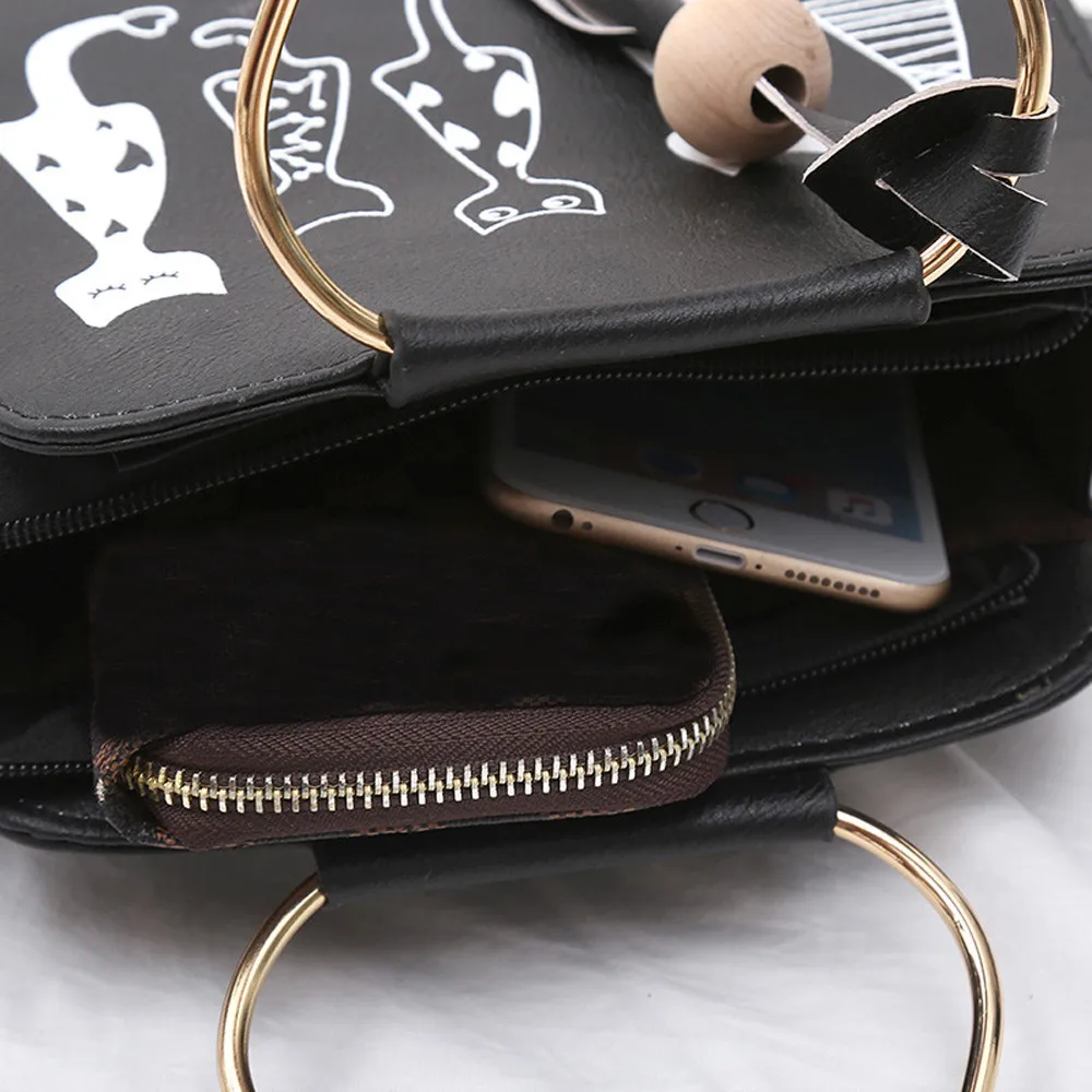 

2019 Women Bag Fashion Girl Cat Rabbit Pattern Animal Shoulder Crossbody Bag Leather Crossbody Messenger Bags Handbag Female #NG