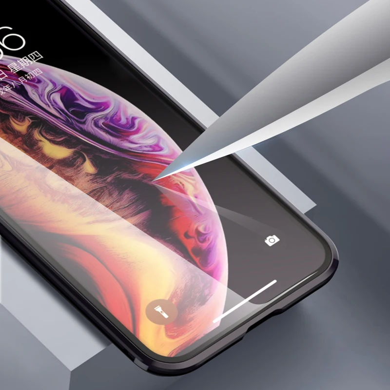 Магнитный адсорбционный металлический чехол для iPhone 6, 6 S, 7, 8 Plus, X, двухсторонний стеклянный чехол Manet для iPhone X, XS Max, XR, чехол для телефона s