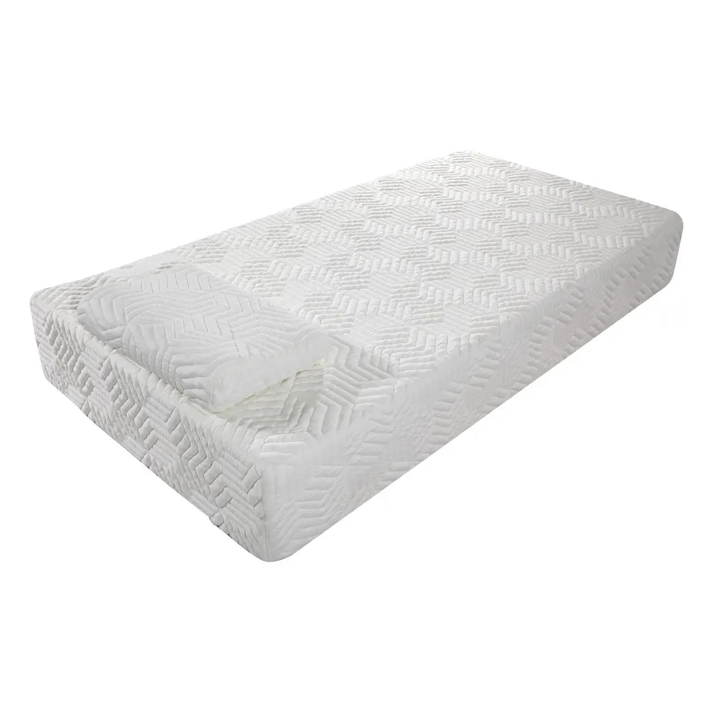 

【US Warehouse】 10" Two Layers Traditional Firm High Softness Cotton Mattress with 2 Pillows (Twin Size) White (Mattress)