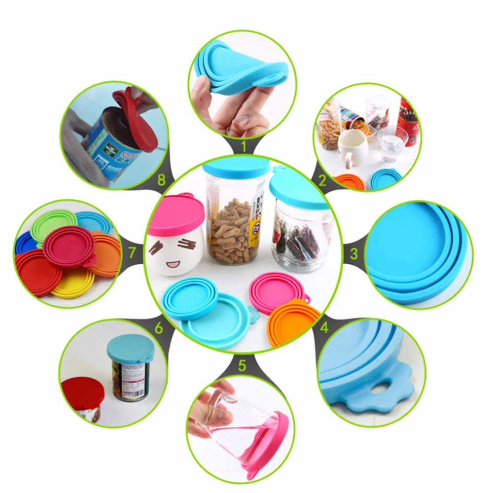 2 шт. три Слои силиконовая ПЭТ Еда может Чехлы кошка жестяные крышки Карамельный