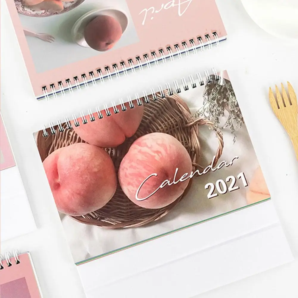 

2021 Beautiful Flower And Cloud Desk Calendar INS Style Planner Coil Calendars Schedule Daily W4E3