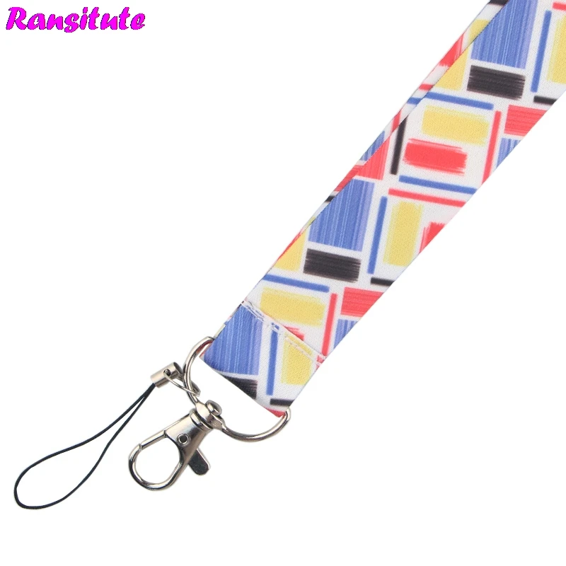 

R597 Painting Neckband Lanyard Key ID Card Gym Mobile Phone Strap USB Badge Holder DIY multi-function Mobile Phone Decoration