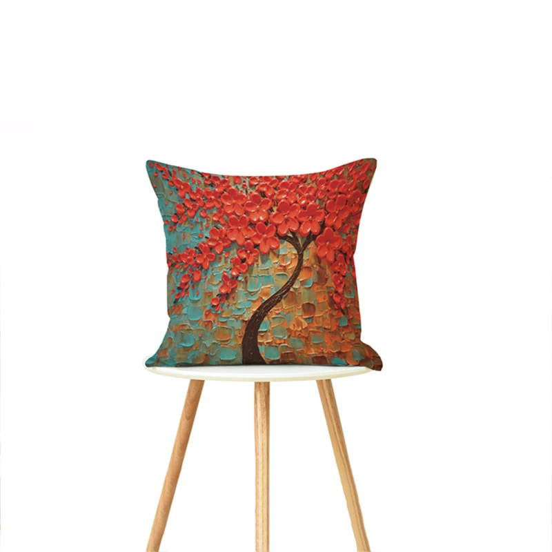 Удобная трехмерная картина маслом елки цветы хлопок и лен талия автомобиля