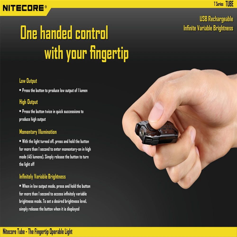 NITECORE вспышка светильник трубки v2.0Portable Вес USB Перезаряжаемые EDC эксклюзивная