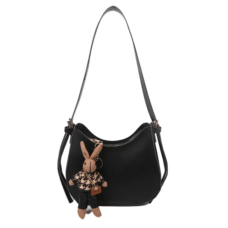 

Однотонная модная повседневная женская сумка персонажа, новинка 2021, зимняя новая сумка на одно плечо, сумочка