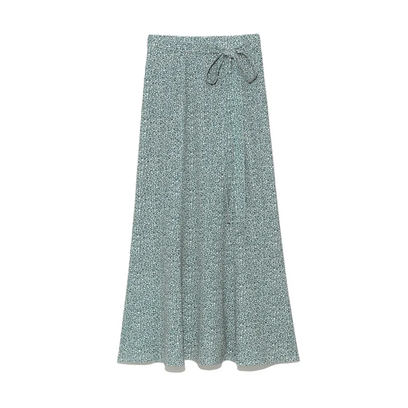 

Flower Print Skirts Women Japan Style Lace Up Slim High Waist A Line Bottoms Jupe Summer 2021 New Lady Skirt 80100