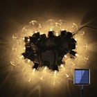 Гирлянда с s-лампочками на солнечной батарее, водонепроницаемая уличная садовая лампа-лента, сказочное украшение, ночник для сада, светильник ственской елки, световой шар