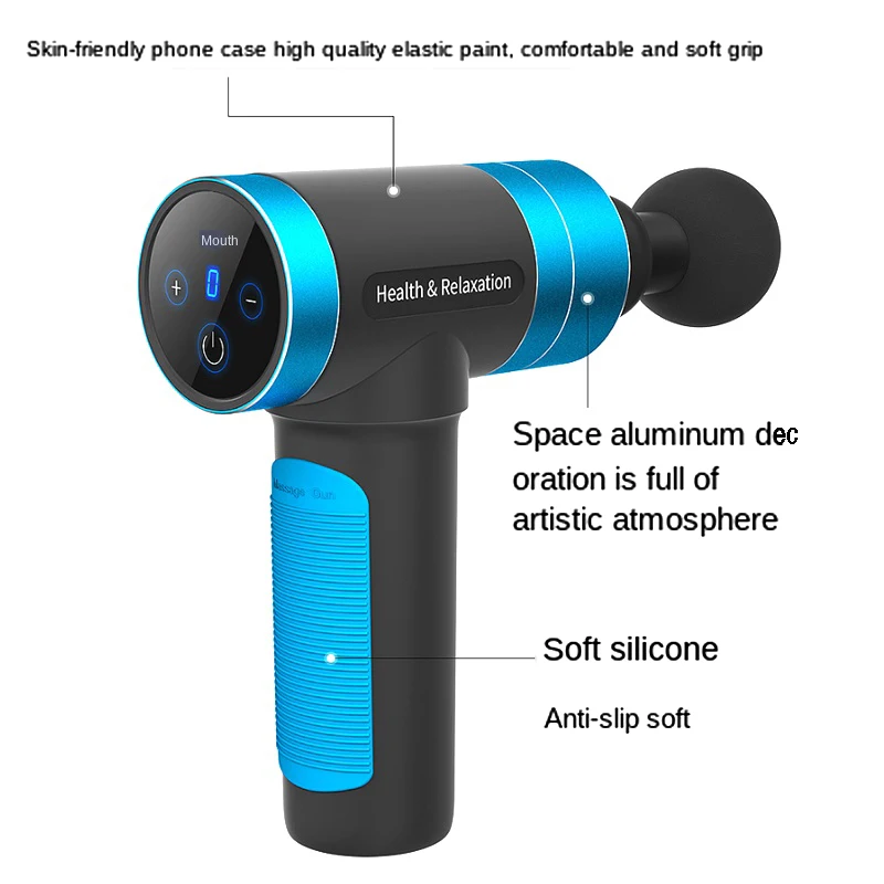 Прямая поставка USB массажный пистолет сенсорный Экран Кнопка 5 передач мышцы