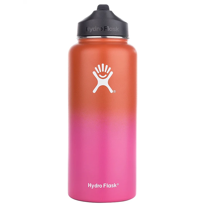 Orange Pink 12 Вт/18/32/40 oz Нержавеющая сталь бутылка для воды гидро термос бутылка для воды с вакуумной изоляцией из нержавеющей стали с широким горлышком путешествия Портативный Термальность бутылка - Цвет: Orange Pink