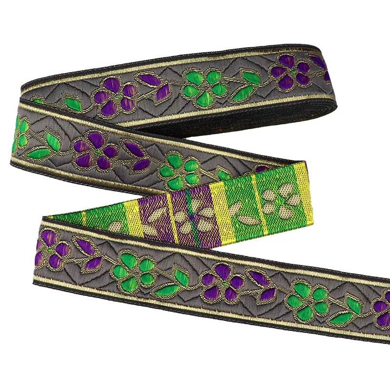 7 ярдов 3 см вышитая жаккардовая лента с узором листьев кружевная отделка для