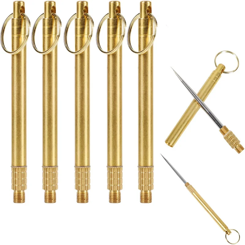 

1Pcs Multifunctional Toothpick Metal Brass Travel Toothpick Portable Fruit Fork Tooth Cleaning Accessory with Holder Hot Sale