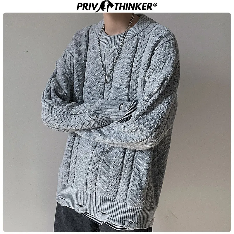 Privathinker мужской свитер с круглым вырезом модный уличная одежда мужские 2020