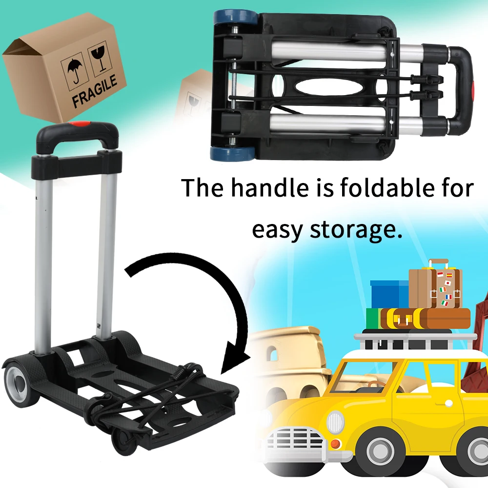Новая портативная складная двухколесная тележка для багажа путешествий с