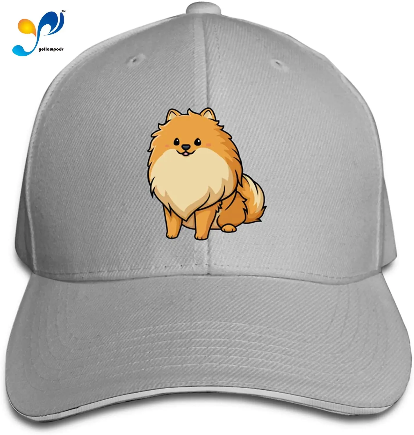 

Kawaii Dog Cartoon Pomeranian Adult Baseball Cap Headdress Sandwich Hat Unisex Adjustable Baseball Cap Casquette