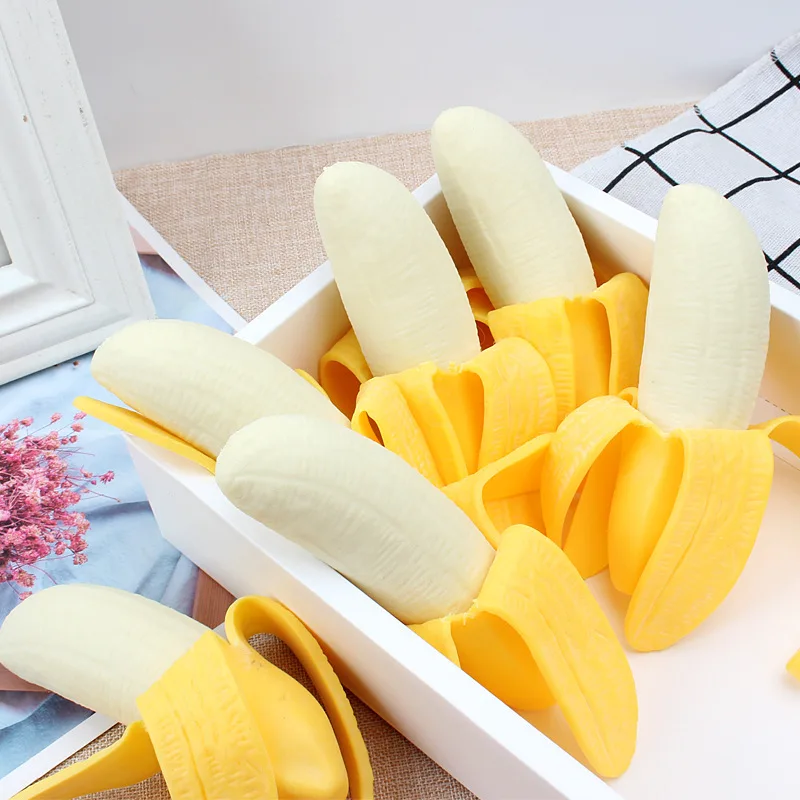 Elastic Simulation Peeling Banana Corn Squishy Slow Rising Squeeze Toy Mochi Healing Fun Stress Reliever Antistress Toy simulation lovely gourd pu slow rising squishy toy