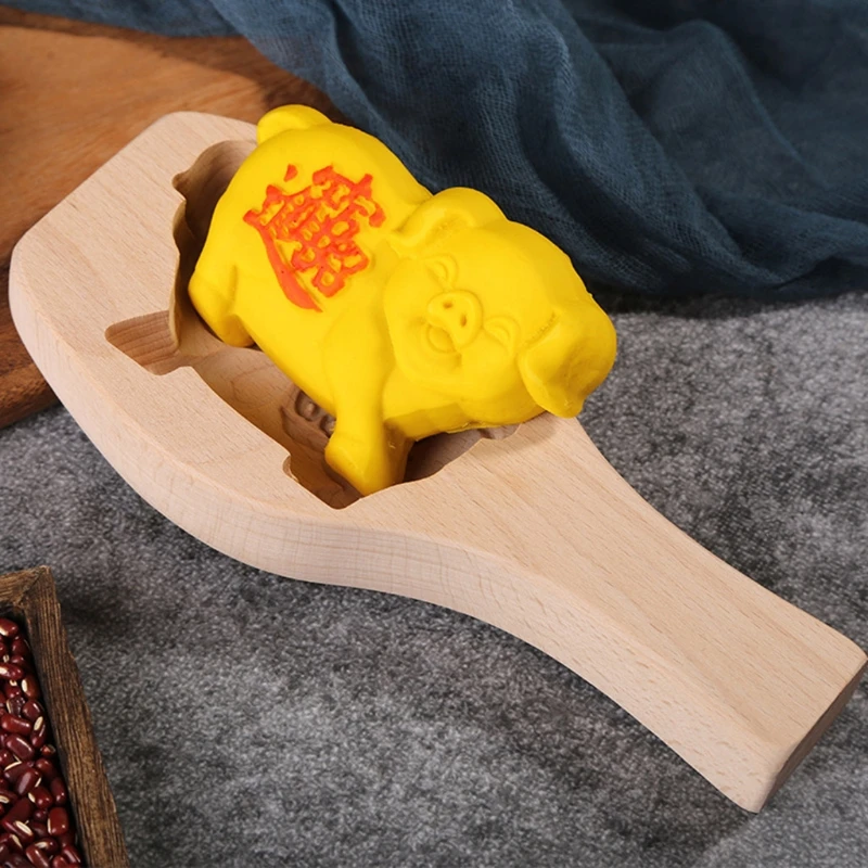 

Mooncake Mold Chinese Traditional Mid-autumn Festival Moon Cake Mould Piggy Shape Wooden Handmade Baking Tool for Muffin Cookie