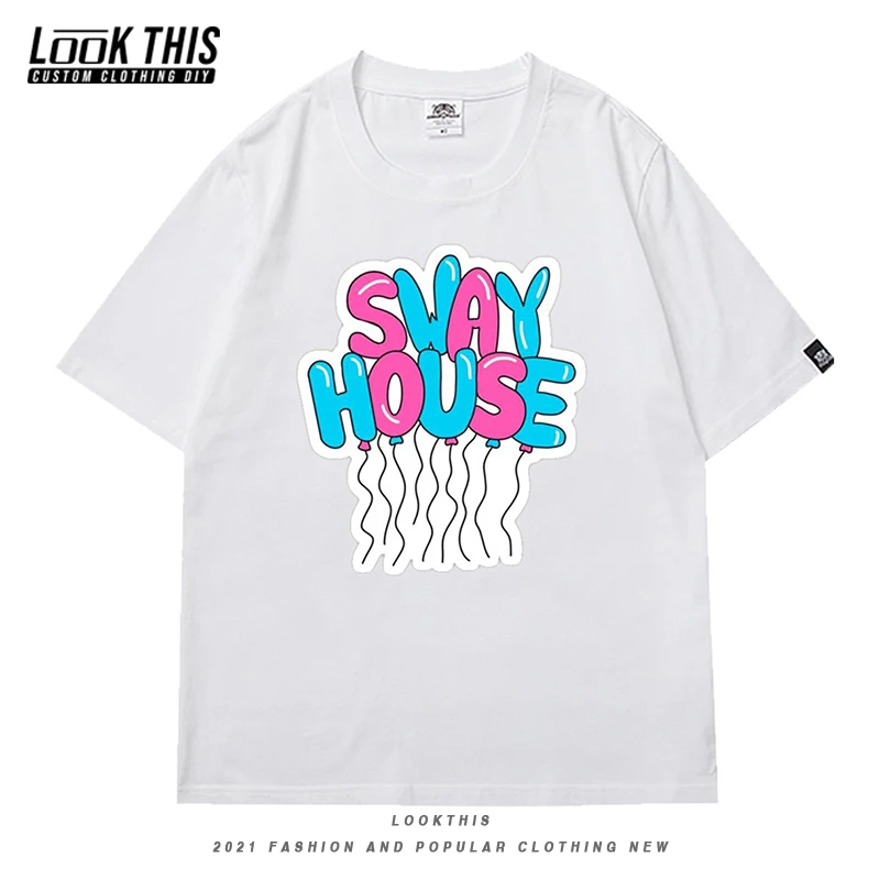 

Sway House Cool Letter Short Sleeve T-shirts 2021 Summer Women's T-shirt Harajuku Streetwear Loose Girl Female Oversized T-shirt
