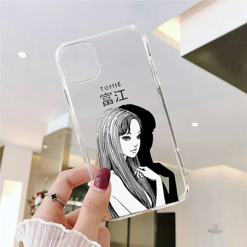 

Junji Ito Terror Horror Anime Phone Case Transparent soft For iphone 5 5s 5c se 6 6s 7 8 11 12 plus mini x xs xr pro max