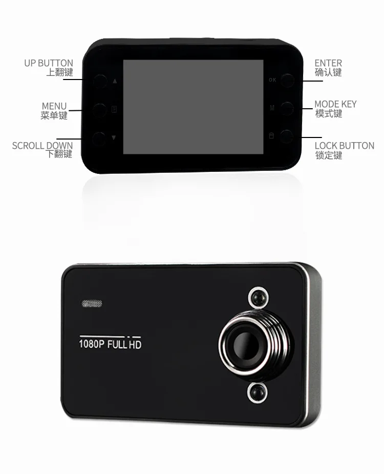 Новинка 2,2 дюймов и 2,4 дюймов K6000 водительский рекордер HD мини портативный Одноместный рекордер HD автозапчасти XZ-29
