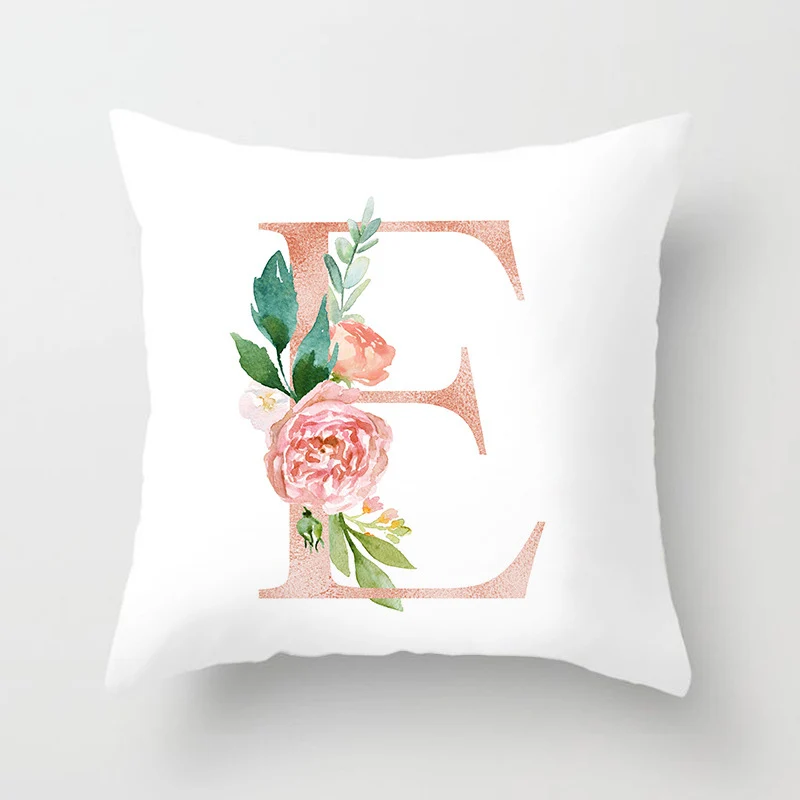 Наволочка для подушки с буквами 45x45 см наволочка английским алфавитом и цветами