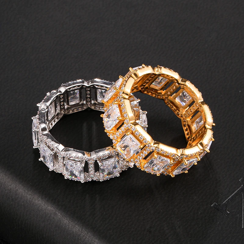 Популярное циркониевое кольцо в стиле хип хоп для мужчин и женщин украшения