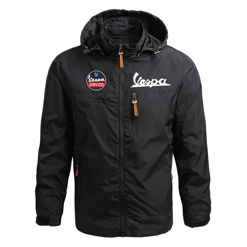 

Мужские модные удобные повседневные куртки на молнии с принтом логотипа Vespa в индивидуальном стиле для фитнеса ветрозащитные стильные курт...