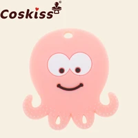 coskiss new 1pc silicone octopus baby teethers rodent beads diy chew pacifier chain pendant food grade silicone bpa free toy