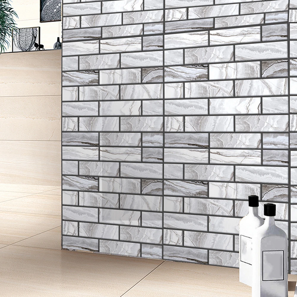 New 3D Marble Waterproof Wall Sticker Mosaic Peel and Stick Tile Self adhesive Backsplash DIY Home Decal Vinyl | Дом и сад
