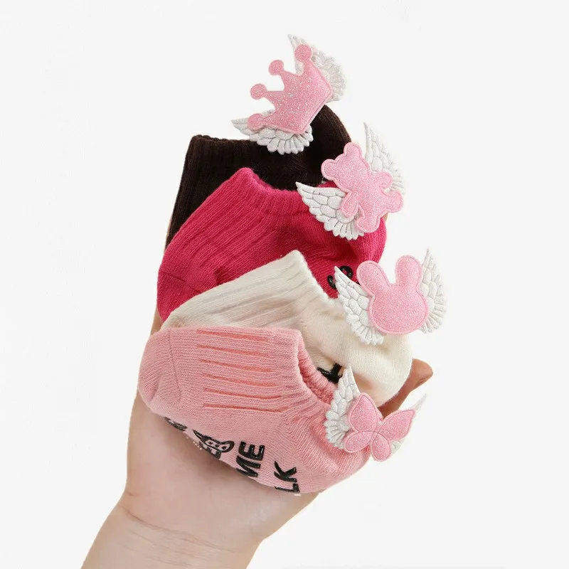 Calcetines antideslizantes con alas de &Aacute;ngel para beb&eacute;, Princesa, barco, accesorios para beb&eacute;-0