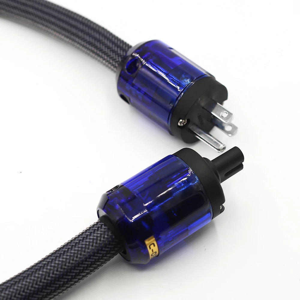 

One Piece High Quality Pure Copper US Power Cord Cable Audiophile Power Cord Cable Schuko Plug With Figure 8 IEC C7 AC Cord